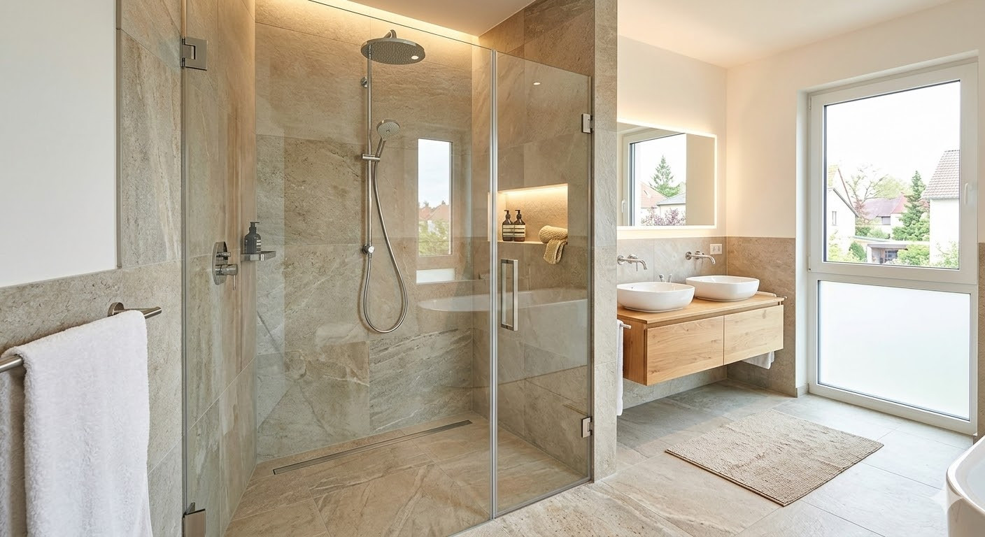 Glasdusche nach Maß